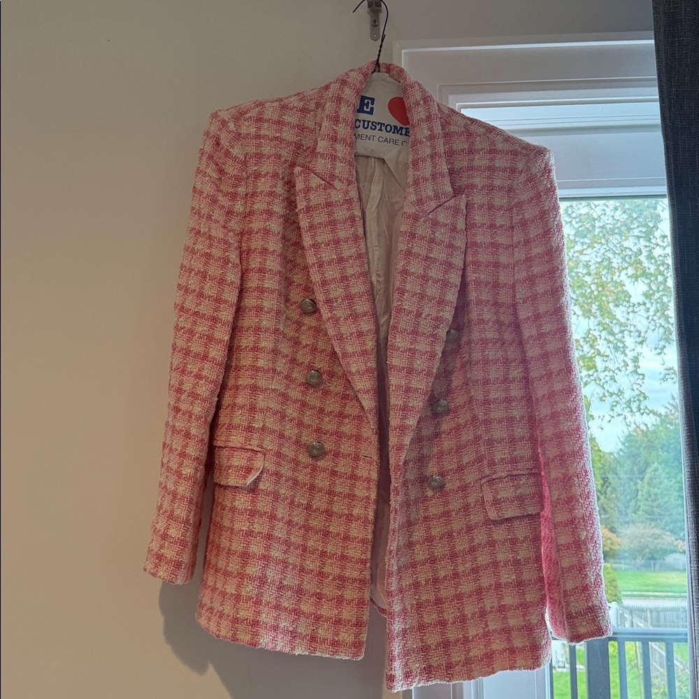 Zara Pink Tweed Blazer